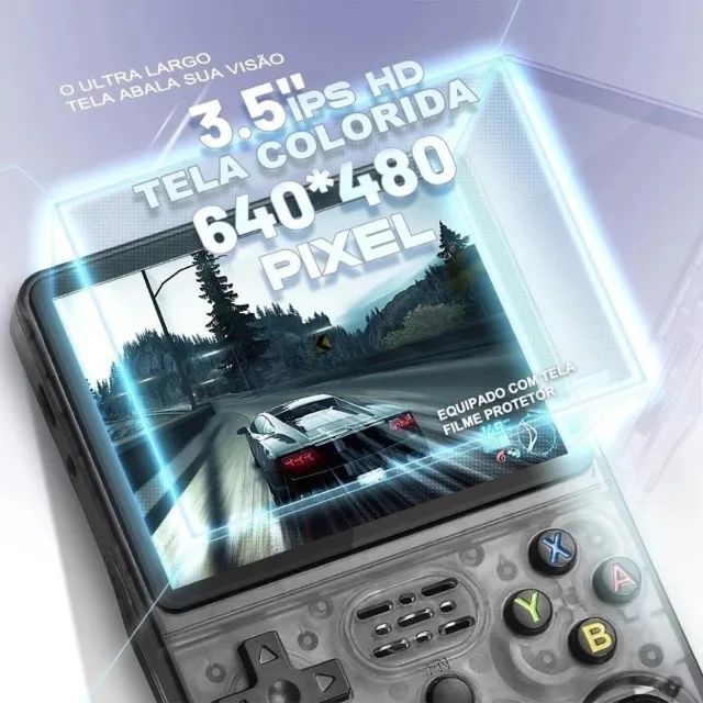Vídeo game Portátil horizontal R36s 20000 + Jogos 64gb Tela IPS 3.5 Polegadas Branco - Foto 3