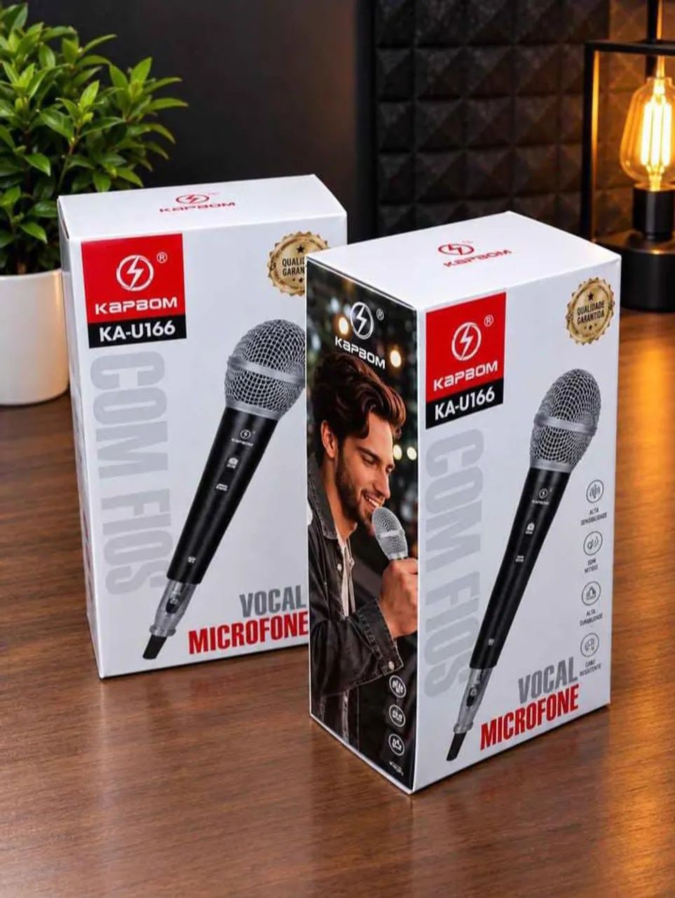 Microfone de metal com cabo  - Foto 3