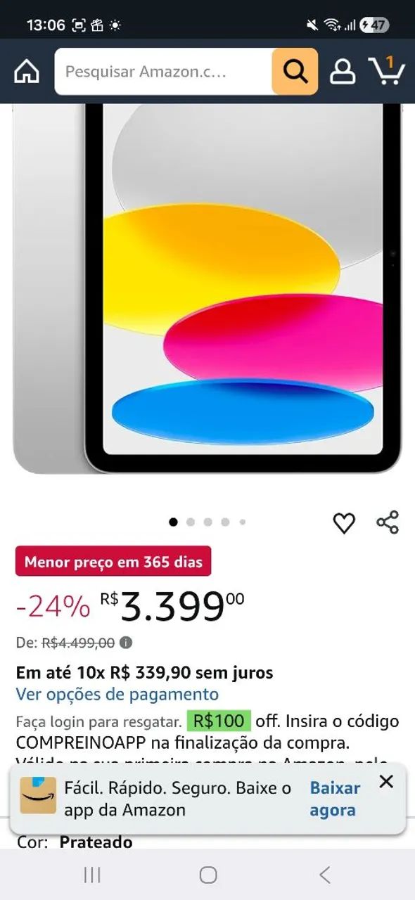 Ipad A16 128GB seminovo - Foto 5