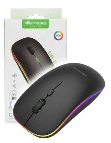 Mouse Wireless Bluetooth Rgb Ergonômico Para Notebook Led