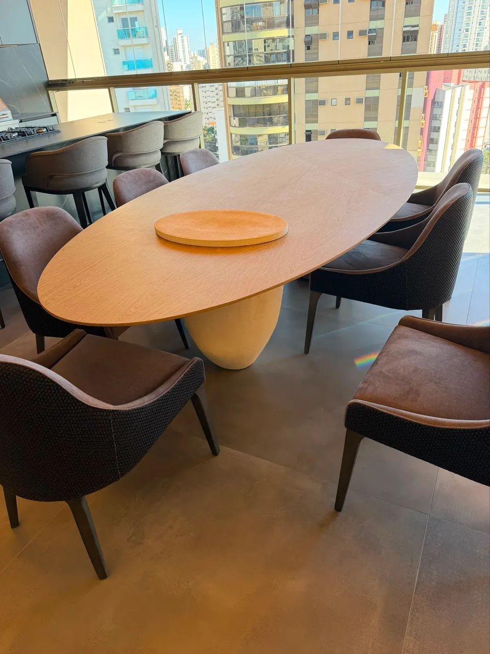 Mesa de Jantar Eclipse II - Louro - Oval 300 x 140 x 75 - Foto 3
