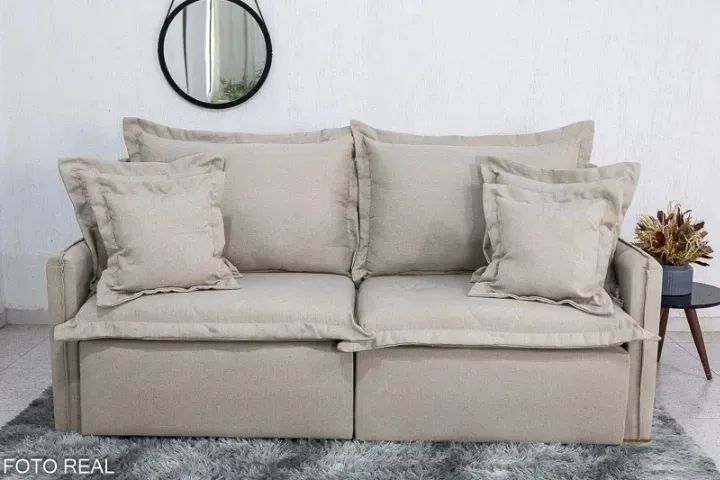 Sofá Cama Linho 3 Lugares Entrega Rápida