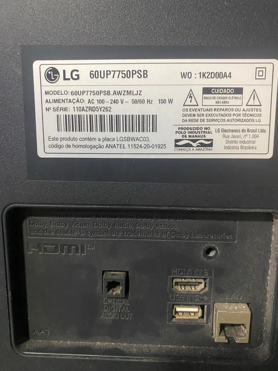 Tv LG 60 polegadas (tela preta) - Foto 4