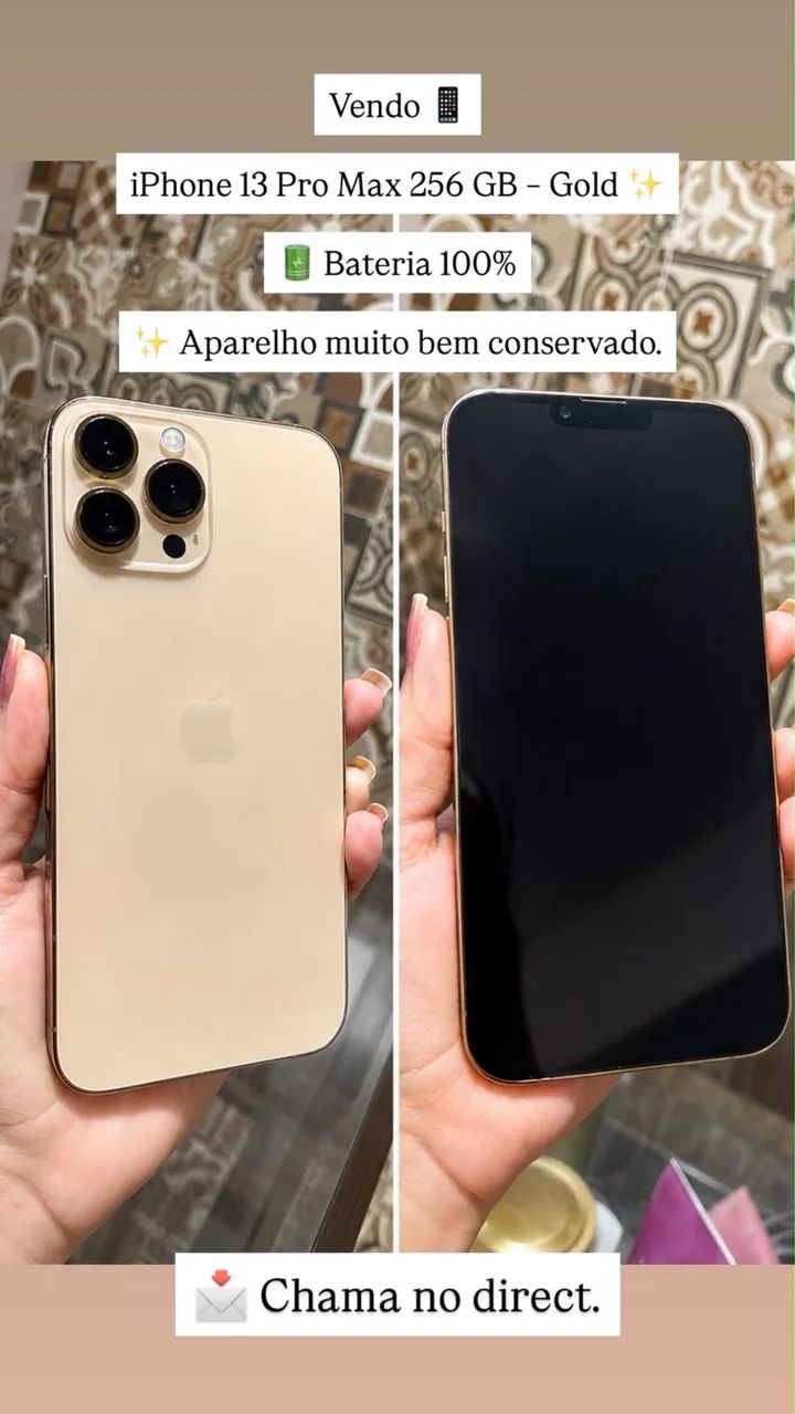 Vendo iPhone 13 Pro Max 256 bateria 100% - Celulares e Smartphones