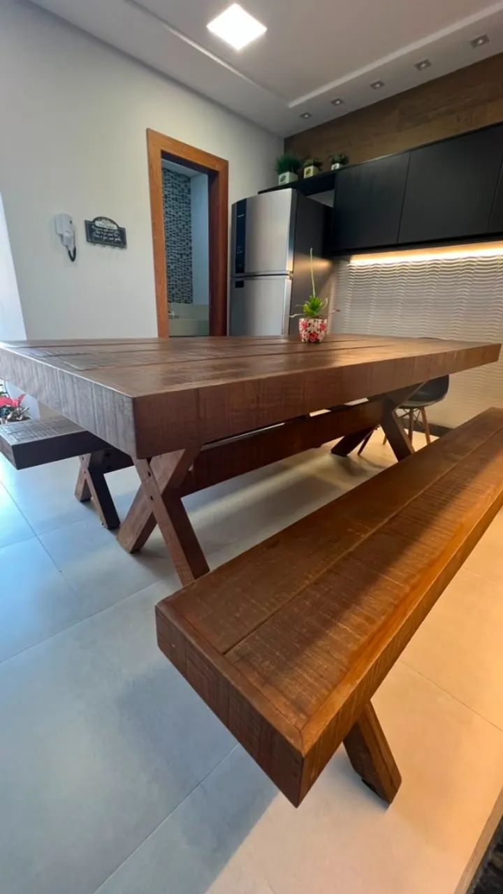Mesa Madeira 100% Maciça - 2,20m x 1,00m - Foto 5