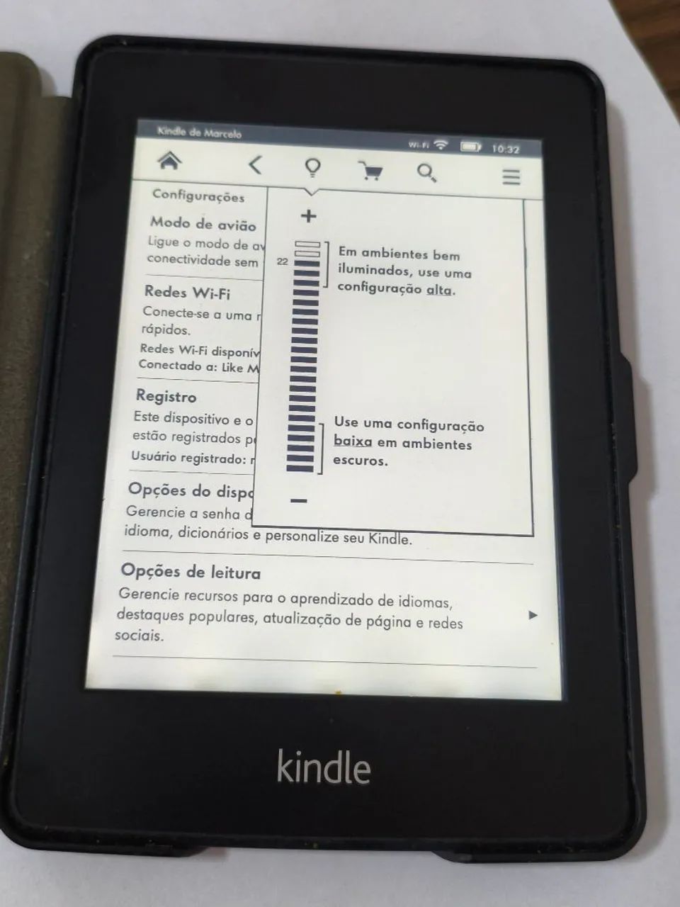 Kindle paperwhite com luz e capinha e cabo - Foto 3