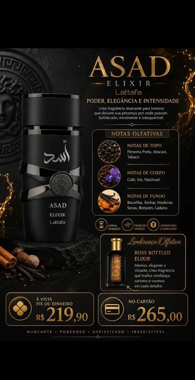Perfume Asad Elixir 100ml Original e Lacrado