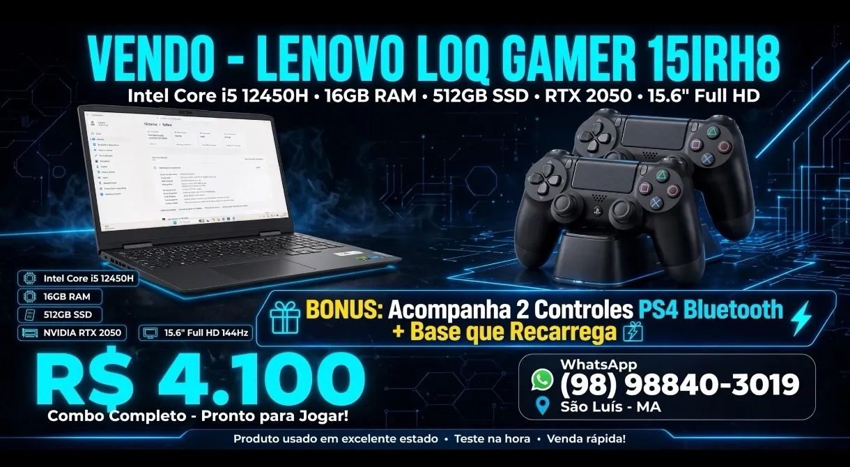 Notebook gamer Lenovo 