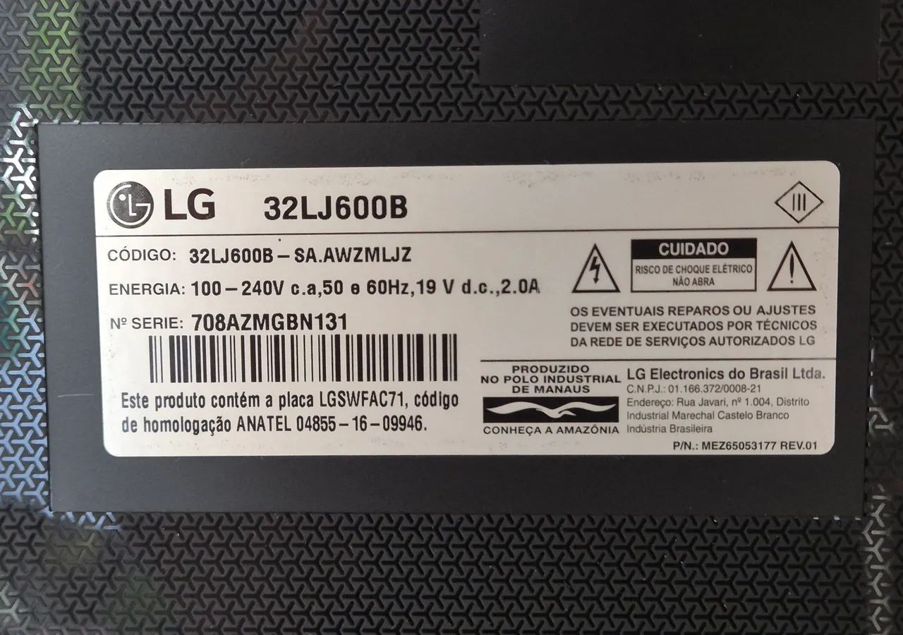 Vendo LG Smart TV LED modelo 32LJ600B, com defeito no display - Foto 3