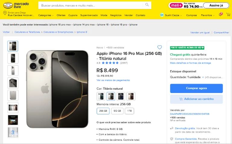 Iphone 16 Pro Max 256 Titânio Natural - Foto 4