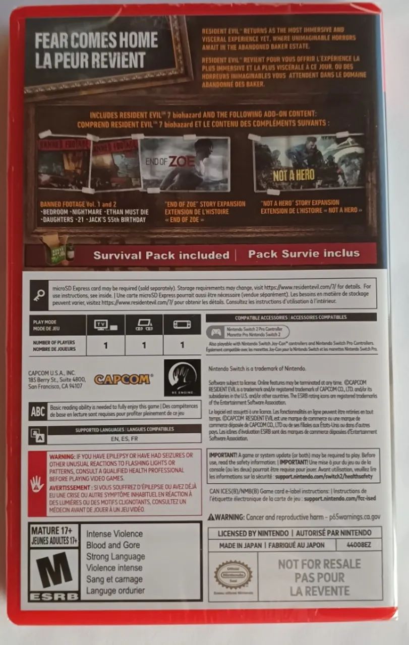 Resident Evil 7 - Switch 2 Edition Físico Novo Lacrado - Foto 2