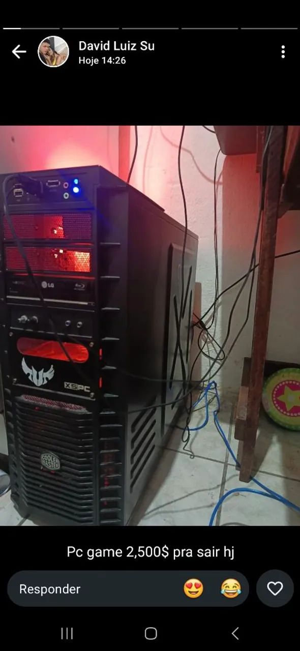 Vendo pc ganer semi usado , funcionando perfeitamente 