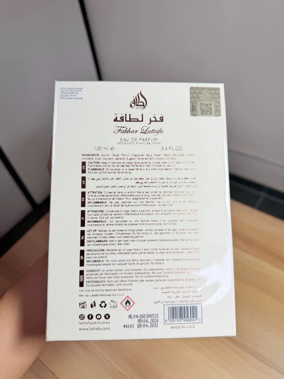 Fakhar Rose Lattafa 100ml - Foto 3