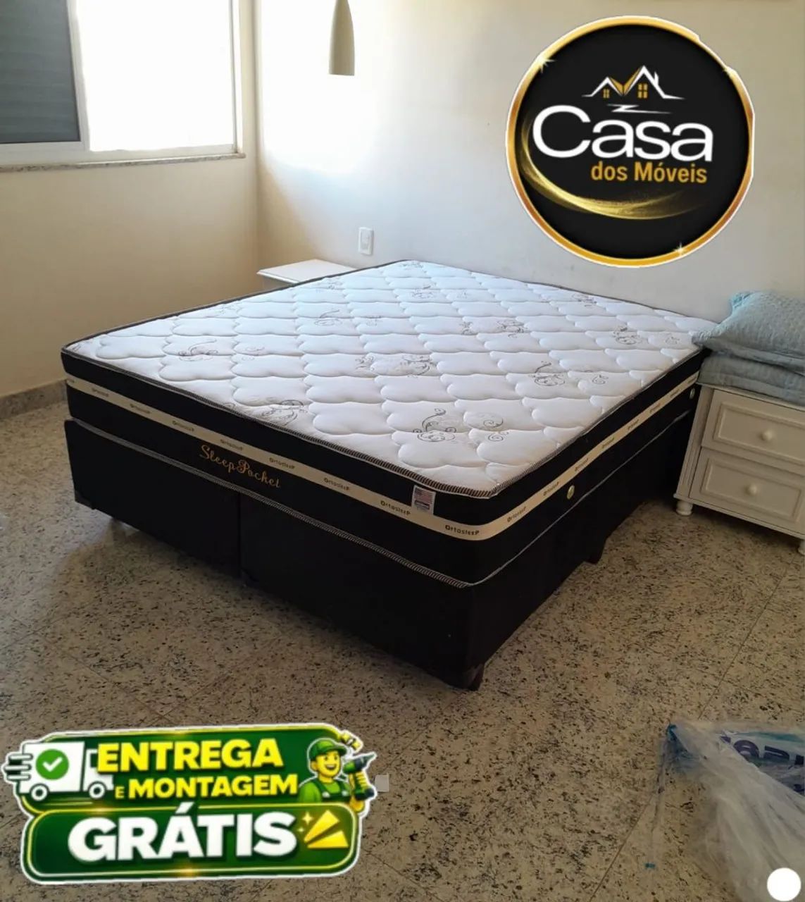 Cama molas ensacadas Queen 1.58x198