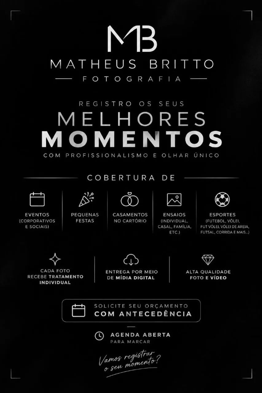 FOTÓGRAFO - AGENDA OUTUBRO E NOVEMBRO