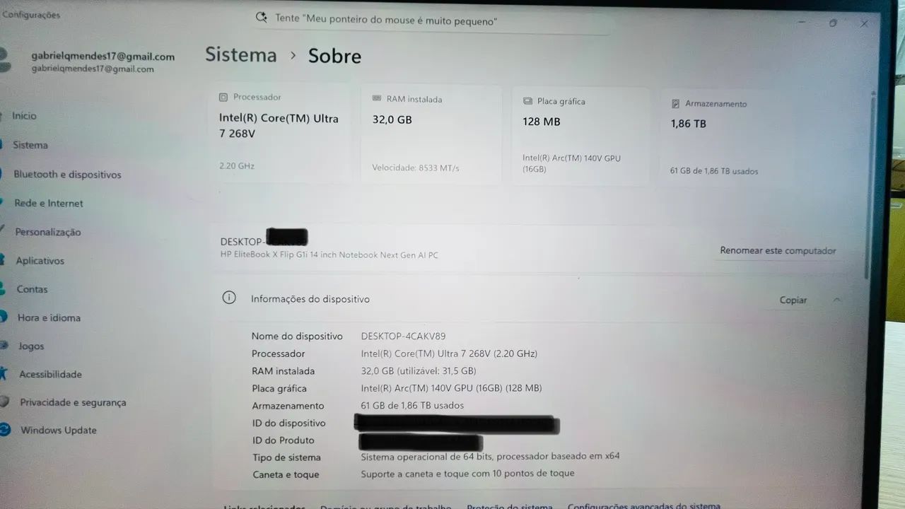 Notebook Hp Elitebook X Flip G1i Intel Core Ultra 7 De 32 Gb - Foto 5