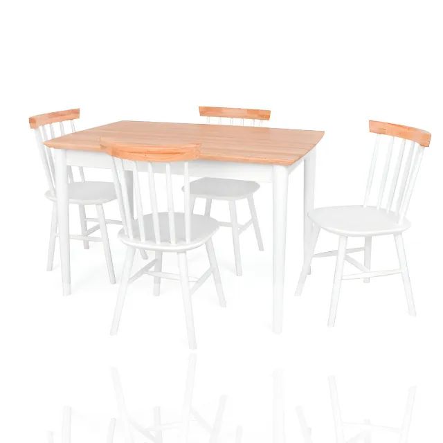 Kit Mesa Madeira Maciça com 4 Cadeiras Resistente Sala de Jantar Cozinha
