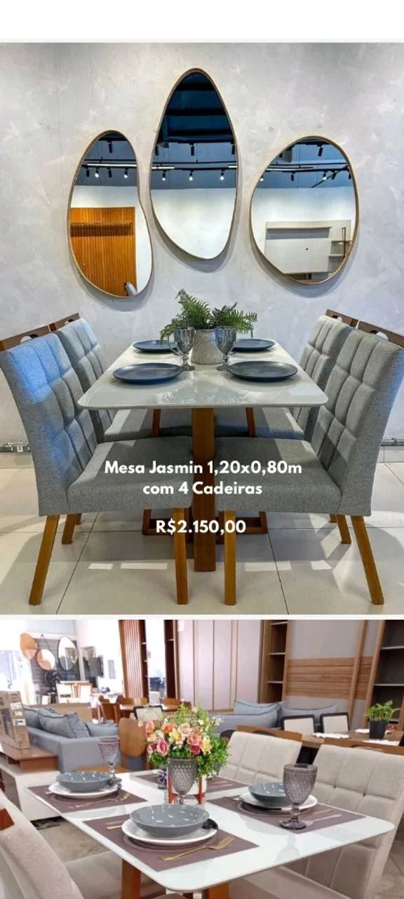 Mesa jasmim 4 cadeiras 
