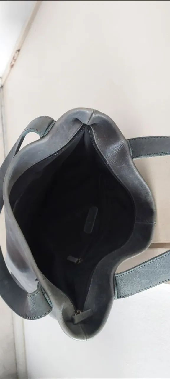 Bolsa couro cinza -  Via Mia - Foto 5