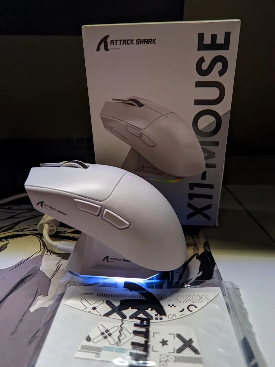 Mouse Sem Fio Attack Shark X11 Com Dock de Carregamento - Sensor PAW 3311 - Foto 3