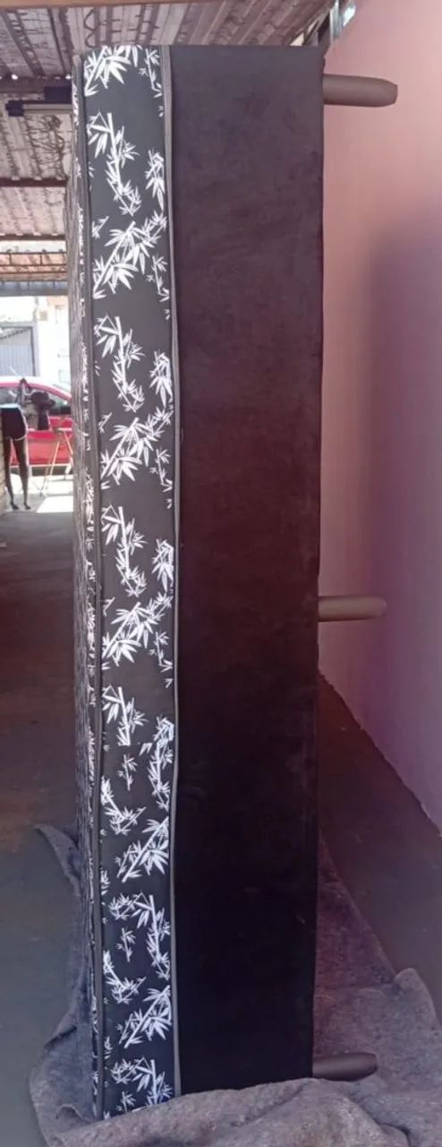 Cama box de casal nova camurça 550 reais - Foto 4