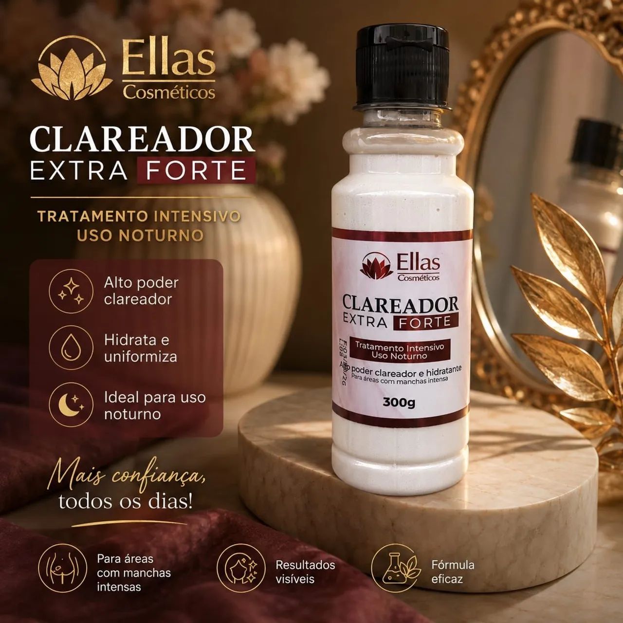 Clareador Extra Forte Ellas Cosméticos 200g  - Foto 4