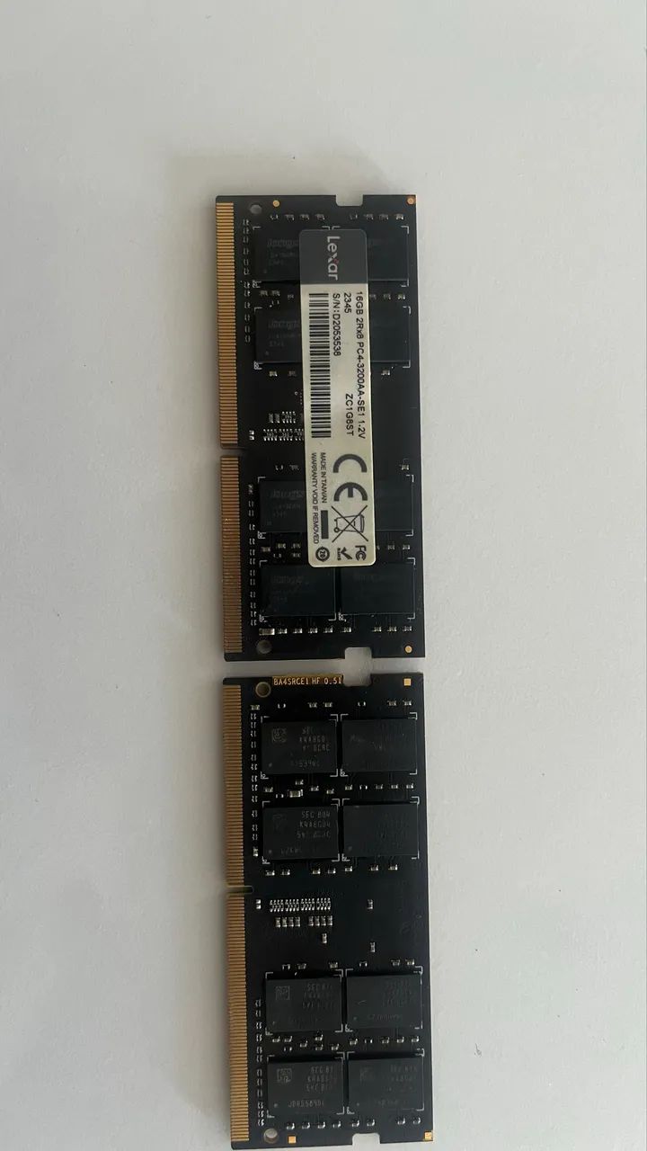2 Memória ddr4 16gb 3200mhz notebook 