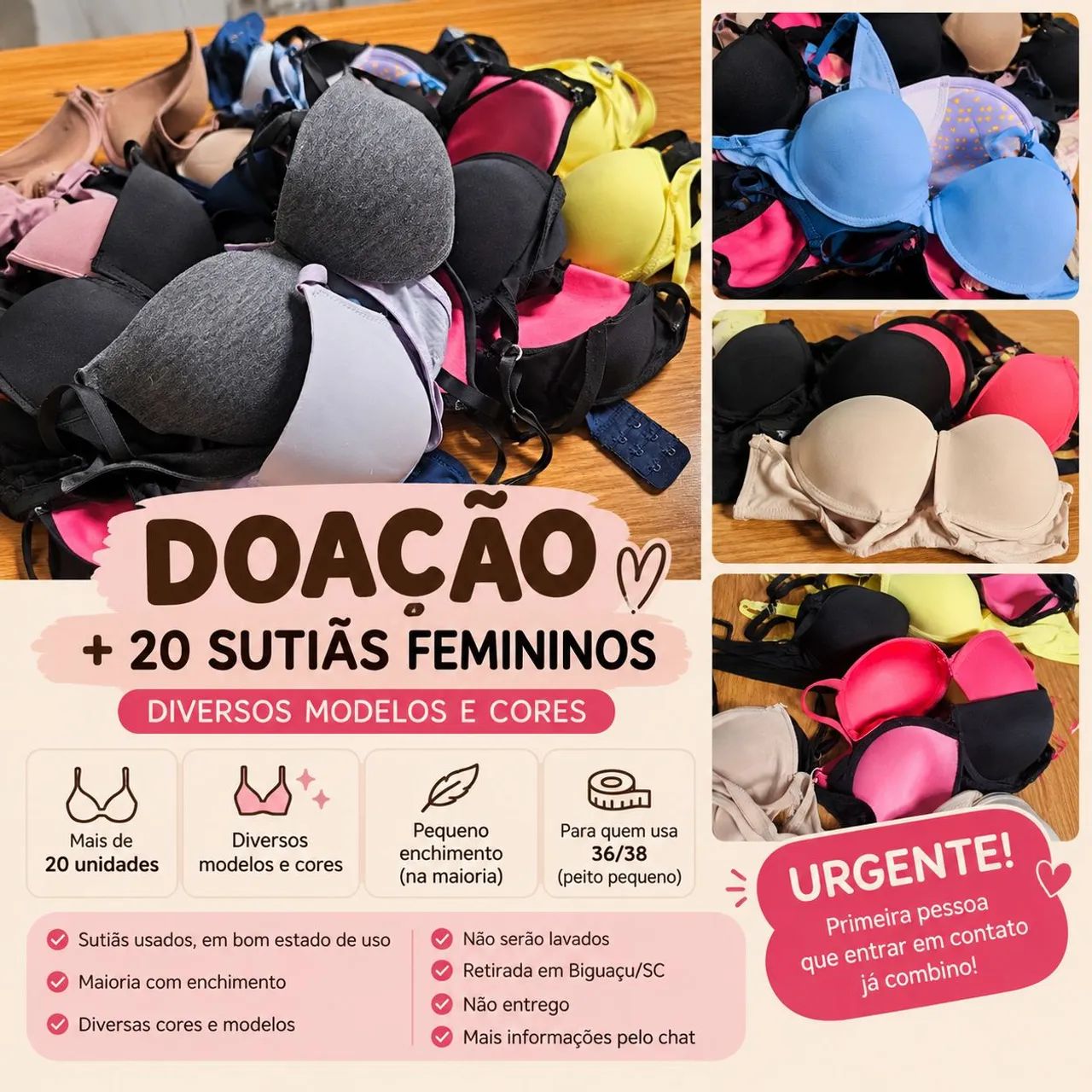 Desapego Doação sutiãs 