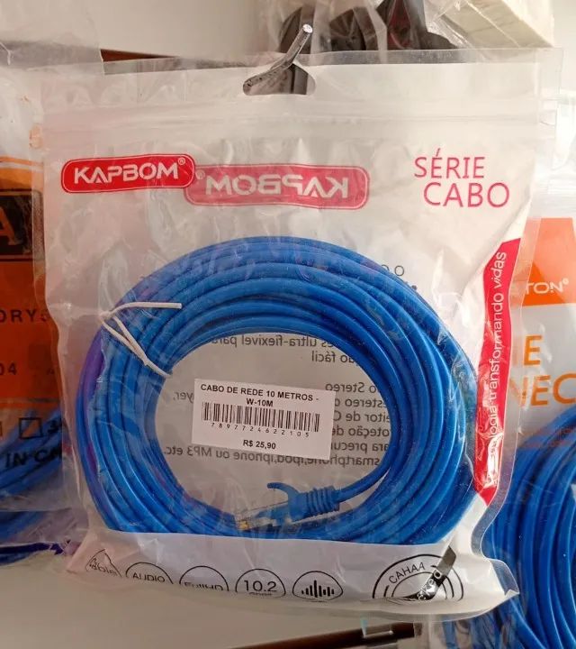 Cabo De Rede Internet Montado Crimpado RJ45 10 Metros - Novo