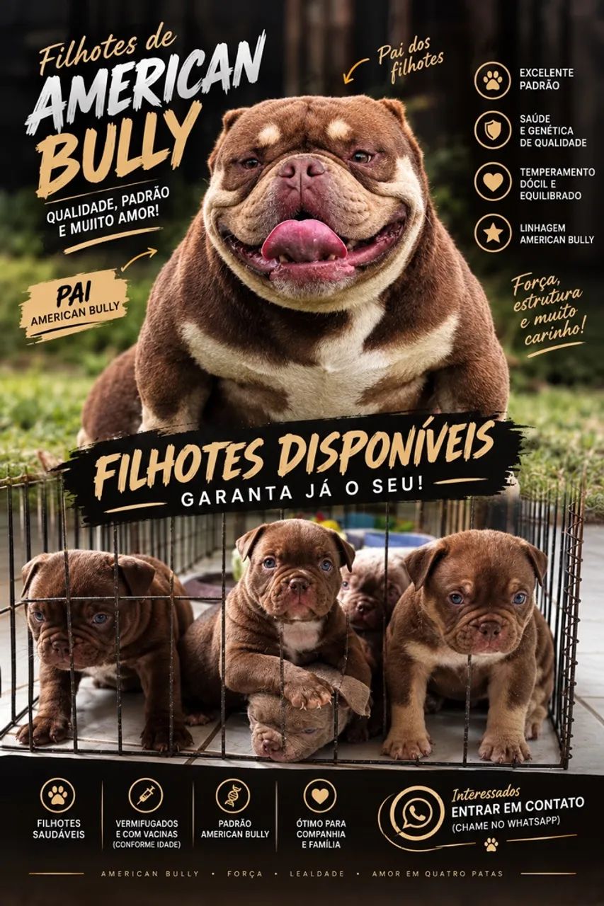 American bully com pedigree a venda