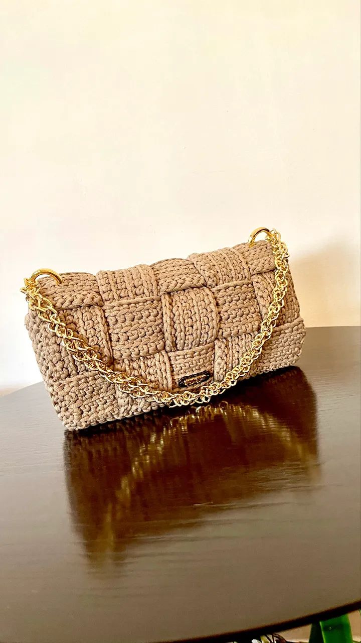 Bolsa de crochê de luxo sob encomenda - Foto 3