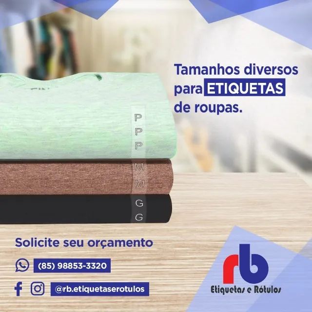 ADESIVOS DE TAMANHO PARA CAMISA - Foto 3