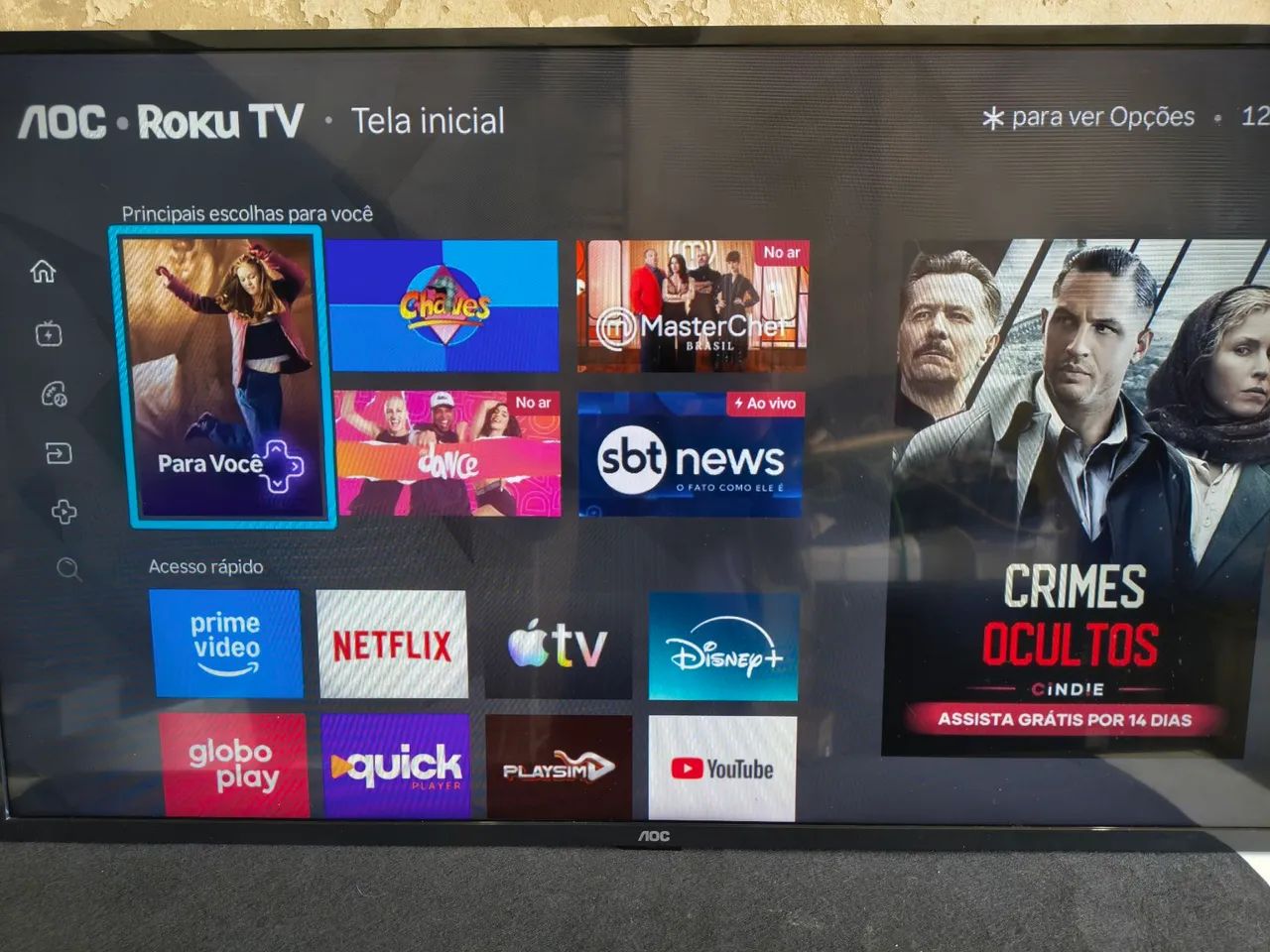 TV AOC 43 polegadas smart com sistema  roku - Foto 3