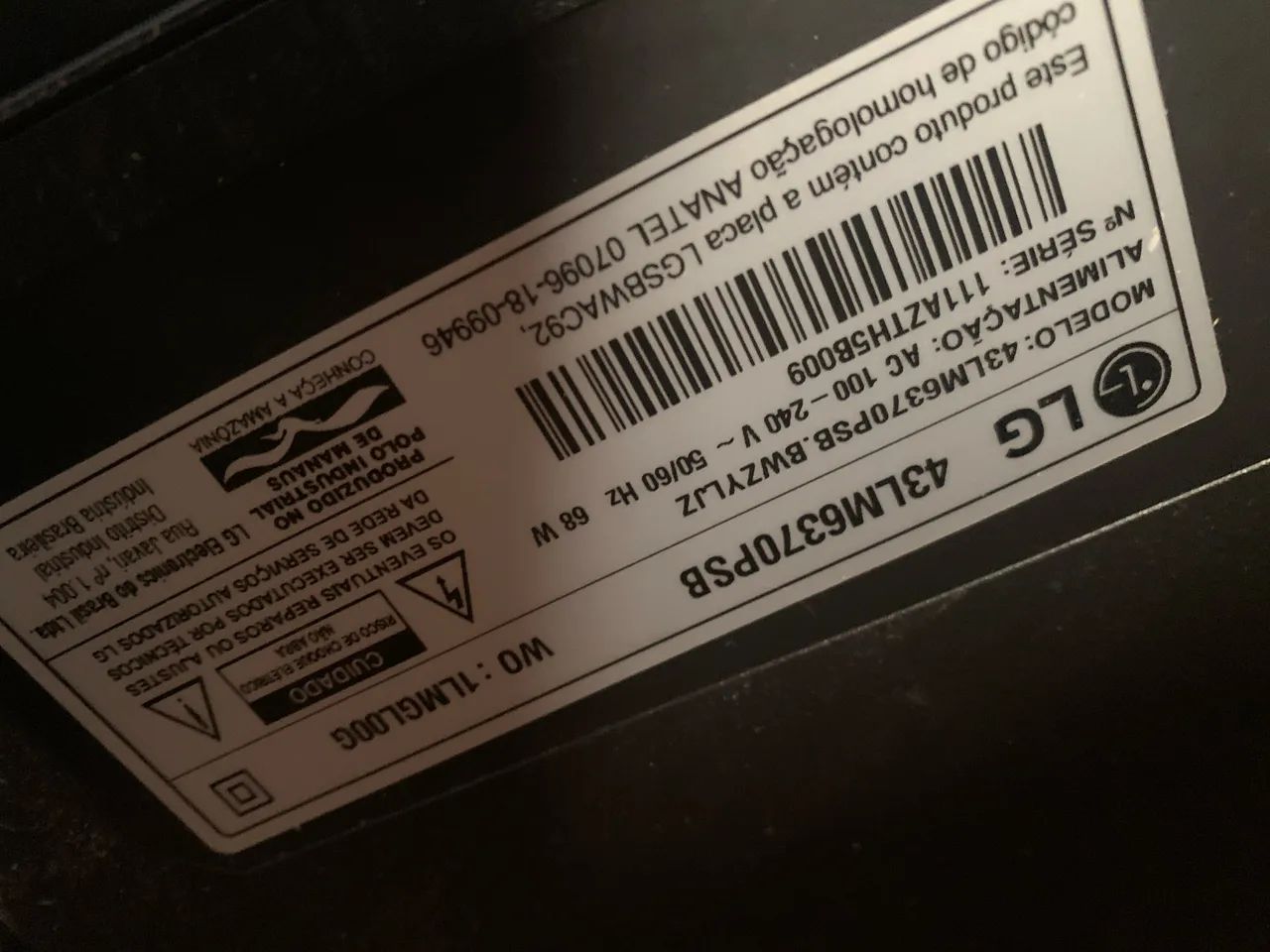 SmartTv Lg 43 polegadas para conserto 