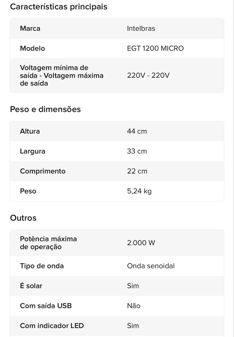 Microinversor Fotovoltaico Intelbras EGT 1200 - 2000w - Foto 6
