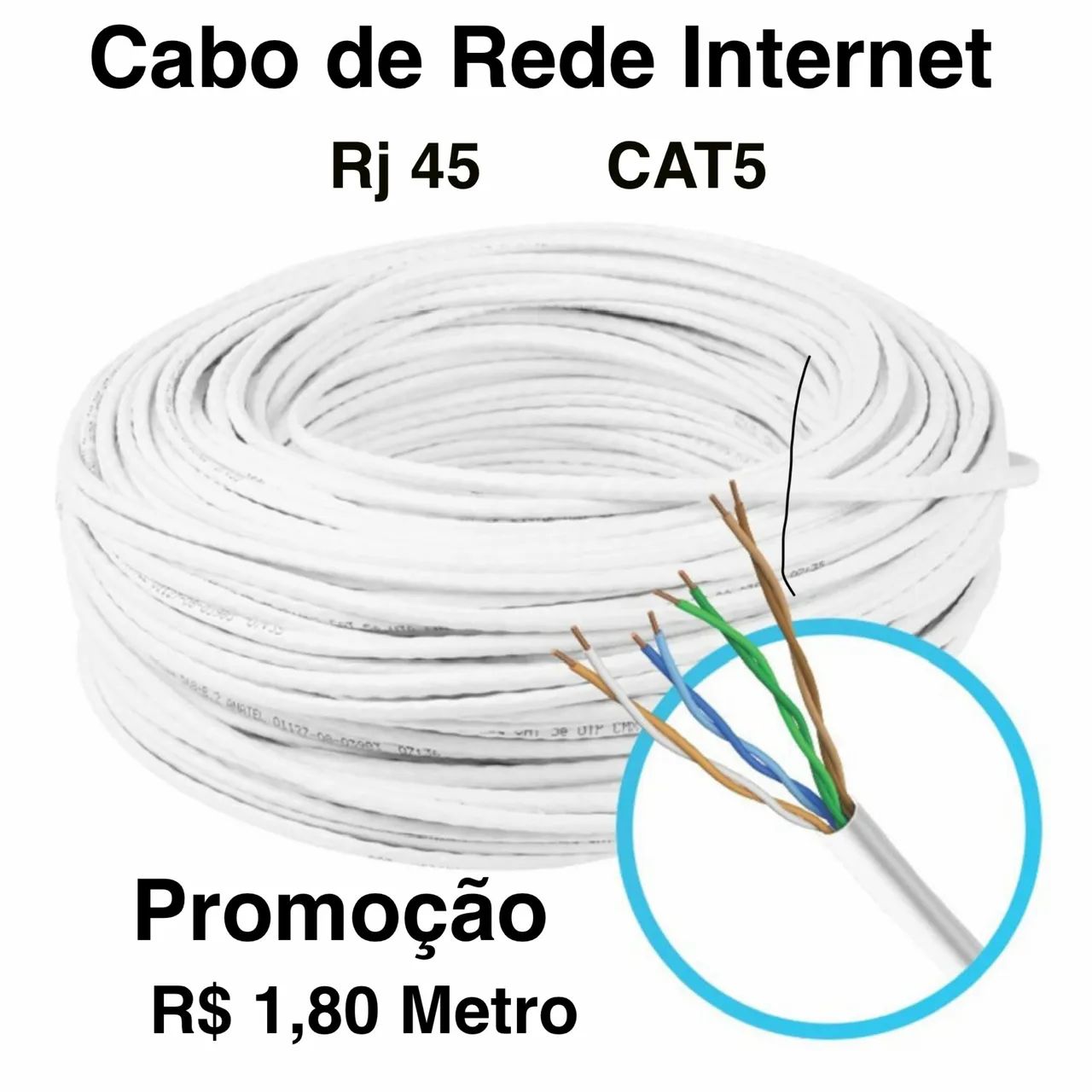 Cabo de Rede Internet Rj45 Cat5 PROMOÇÃO 