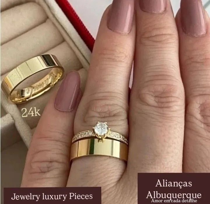 KIT DE ALIANÇAS NOIVADO E CASAMENTO  - Foto 2