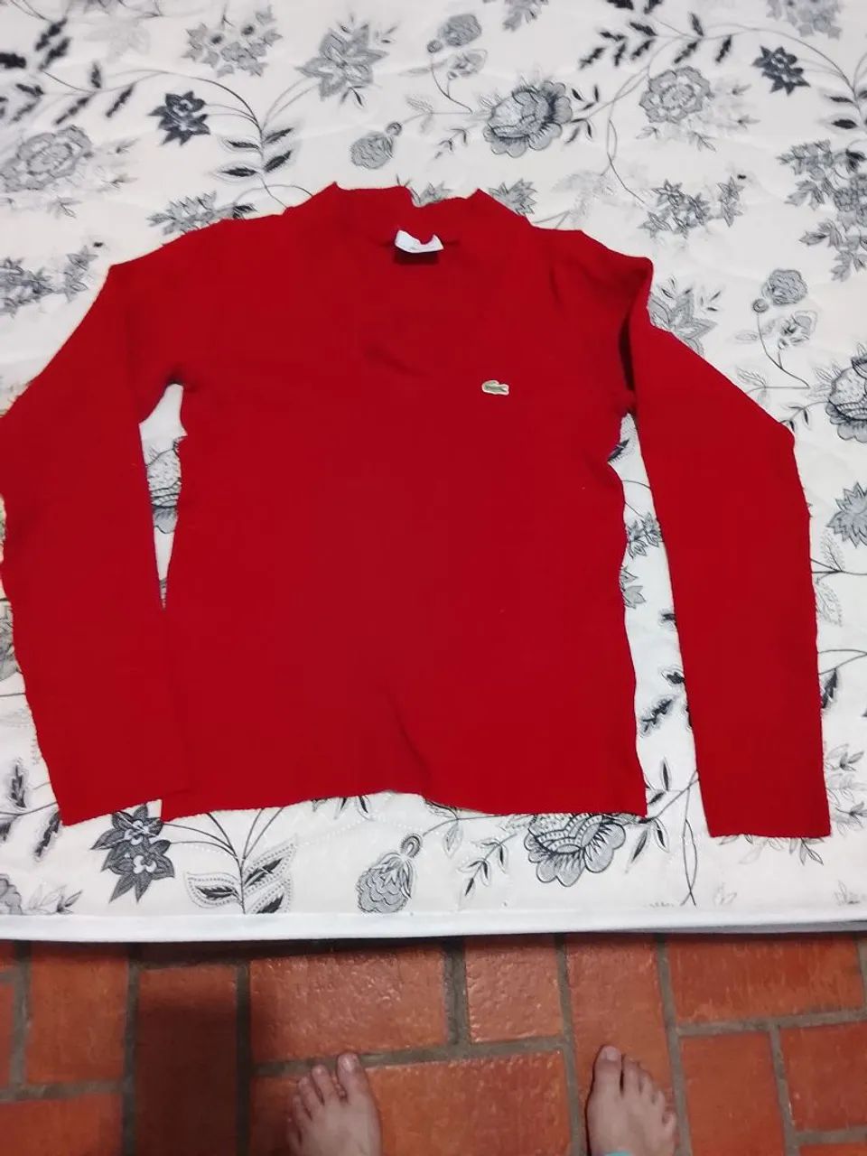 Suéter vermelho com elastano Lacoste  - Foto 4