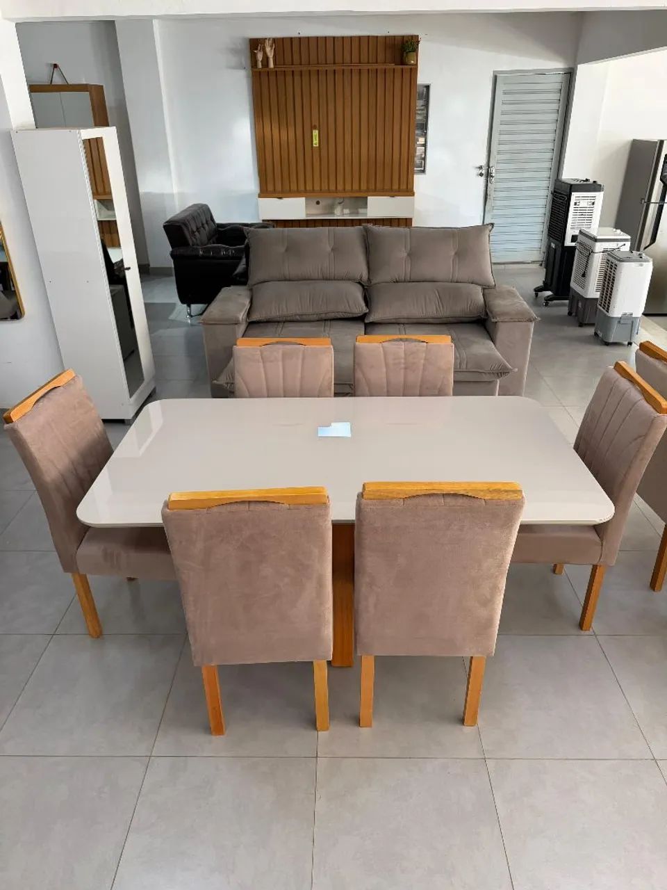 Mesa com 6 cadeiras estofadas, novas entrega rápida! - Foto 2