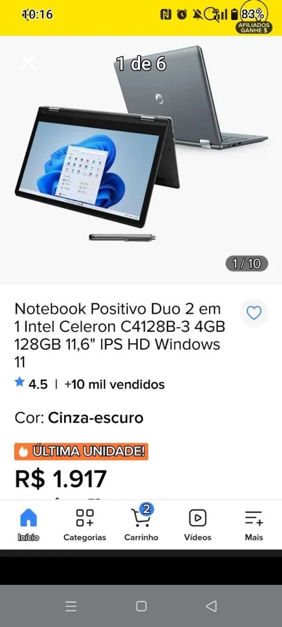 Notebook positivo 