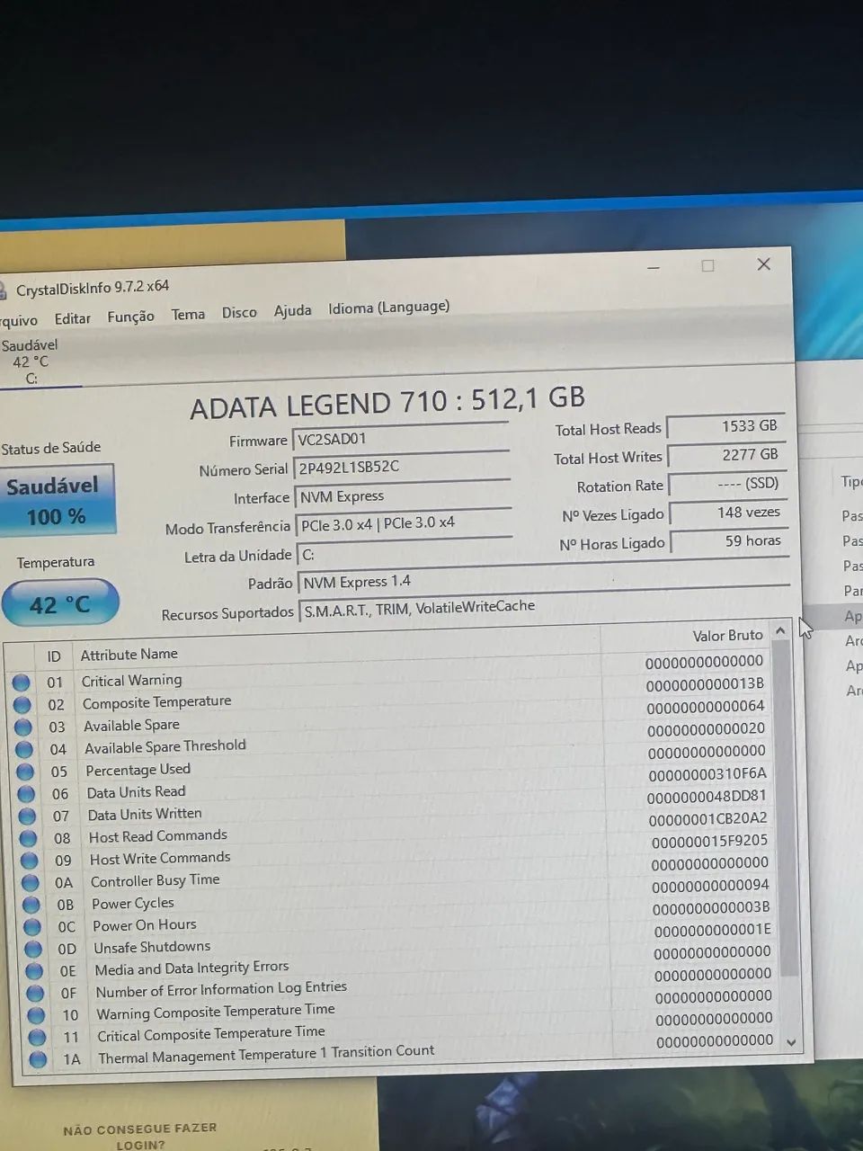 Ssd nvme de 512g adata legends  - Foto 2