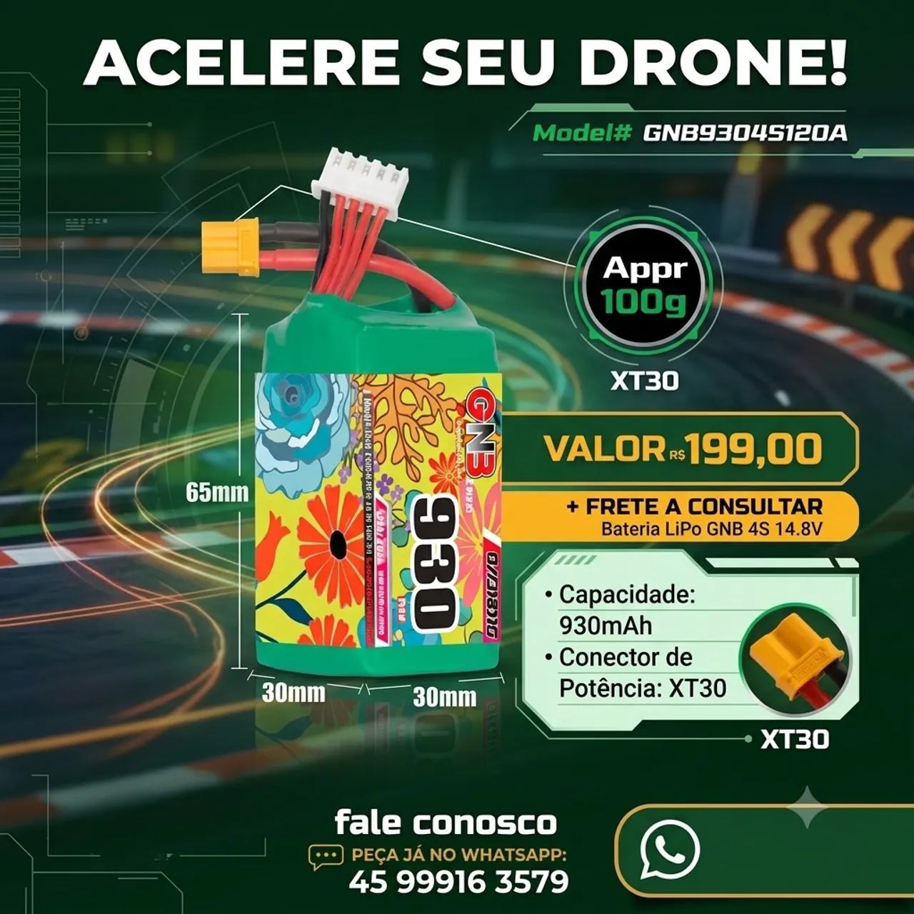 Bateria Lipo GNB 4S 930mah 120c/240c - Foto 2