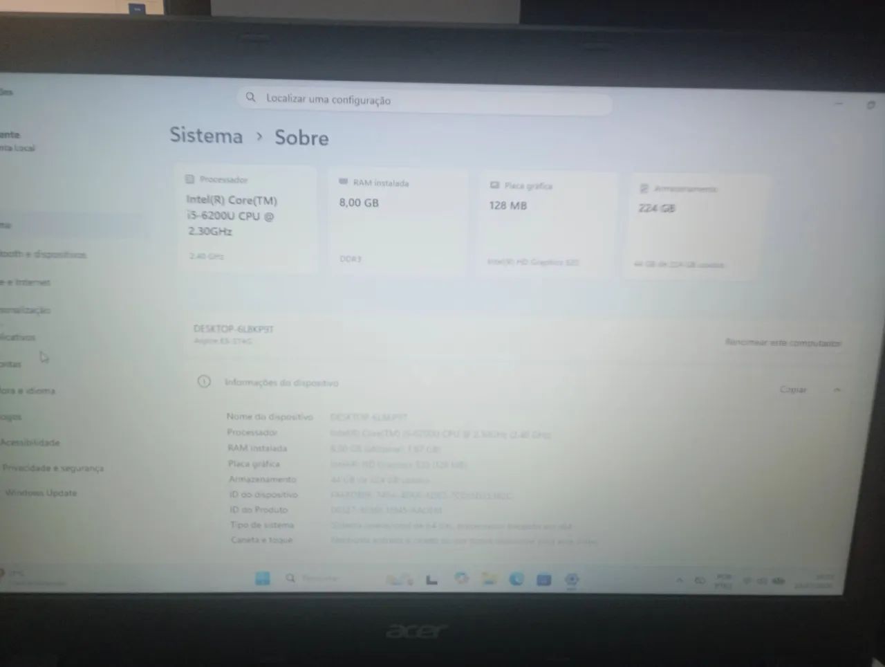Vendo notebook Acer E5-574G