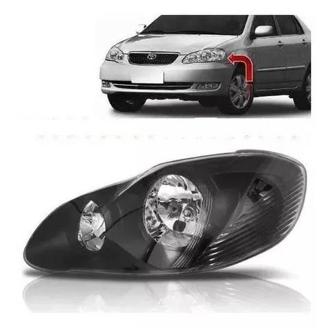 Farol Mascara Negra Corolla Fielder 2003 a 2008 Esquerdo