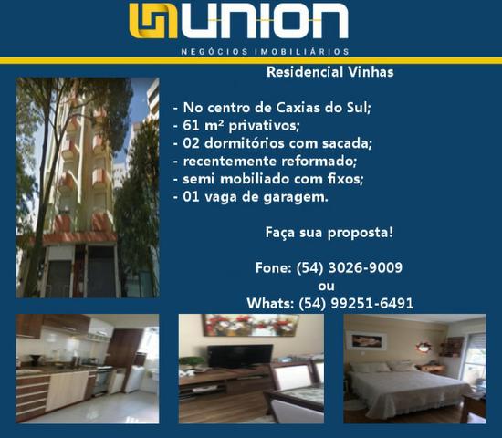 Oferta Imóveis Union! Apartamento a venda no centro de Caxias do Sul com 61 m²