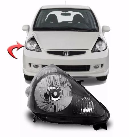 Farol Mascara Negra Honda Fit 2003 2004 05 06 07 2008 Direto