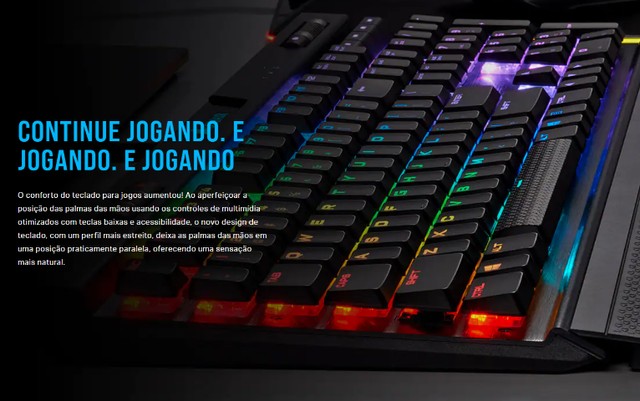 Teclado Mecânico Gamer Corsair K70 MK2 Rapidfire rgb Switch Cherry