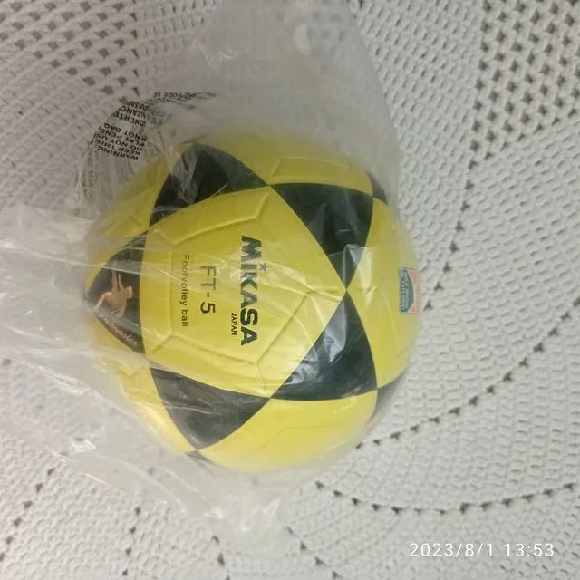 Bola Futevolei Mikasa Ft-5 Amarela e Preta Original