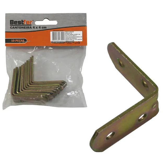 Cantoneira Bicromatizada 4x4x1.9cm - 10pçs Bfh0946