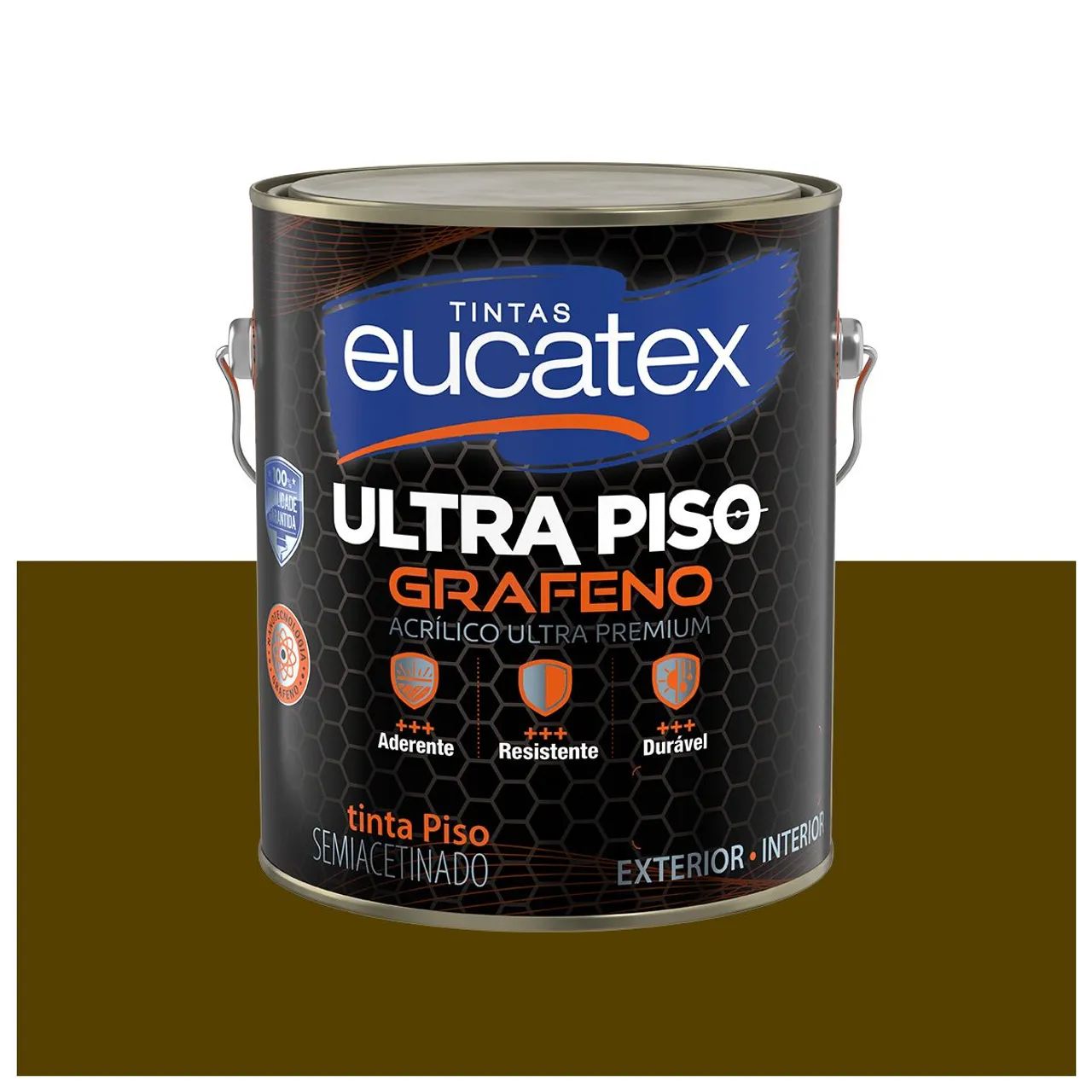 Tinta Acrílica Premium Ultra Piso Grafeno 3,6 Litros Marrom Semi Acetinado Eucatex